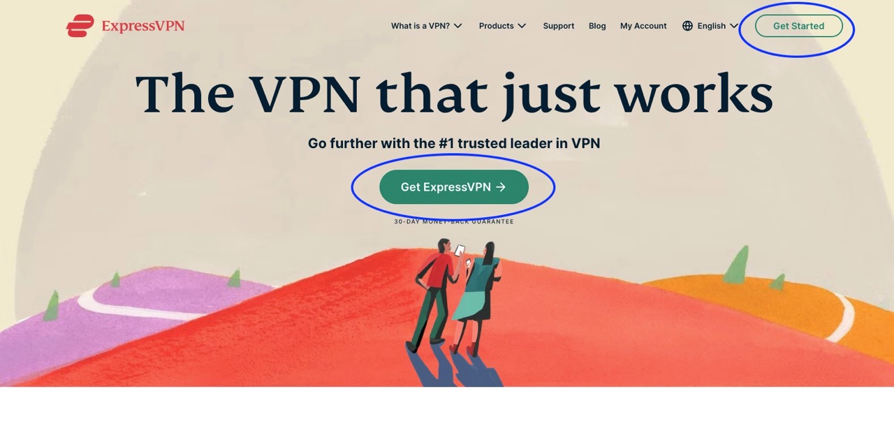 CTA de la page d'accueil d'ExpressVPN