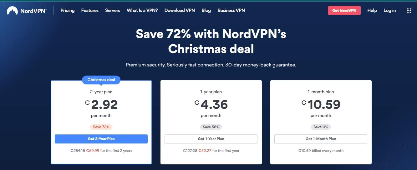 NordVPN pasirinkti planą